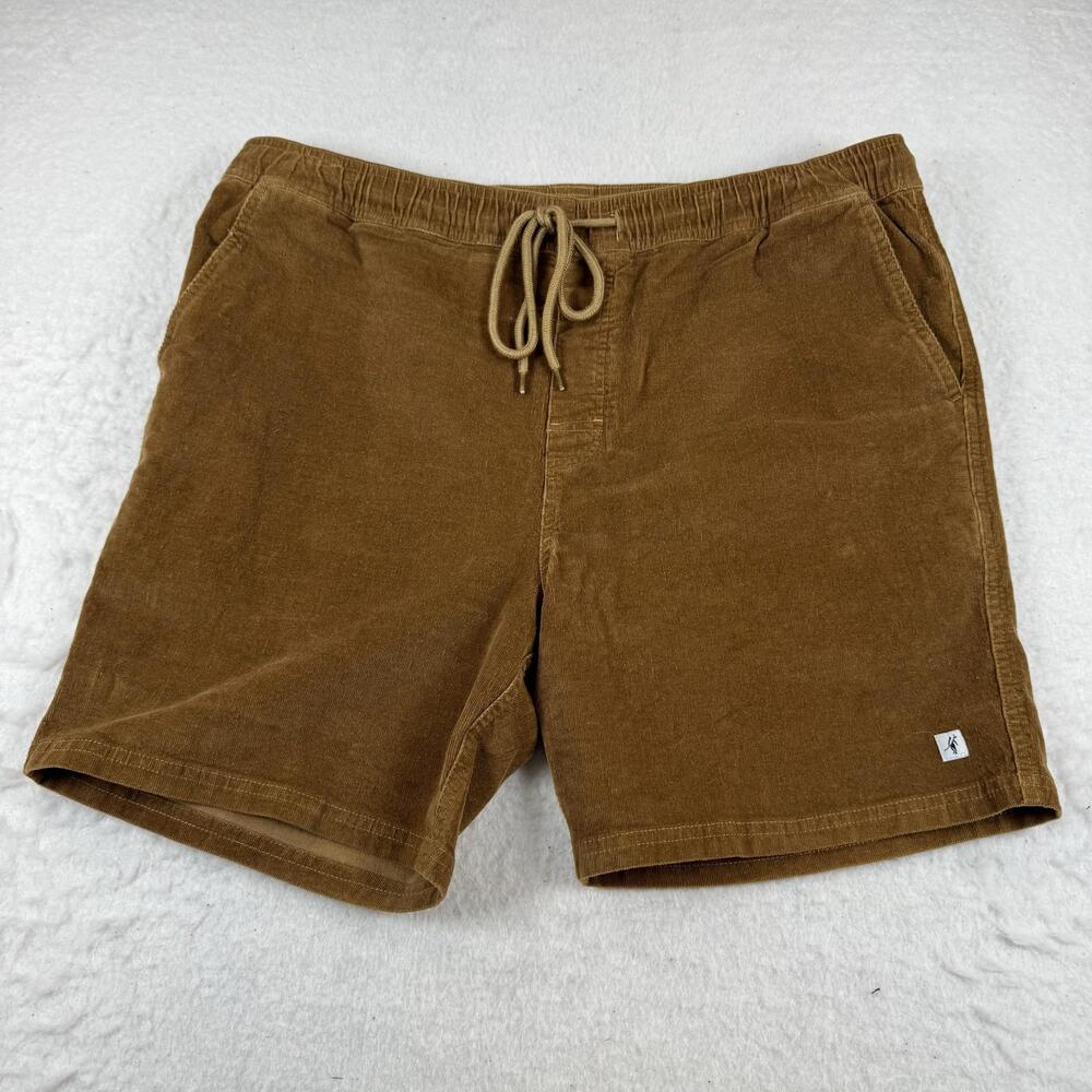 Toes On The Nose Shorts Mens Size 2XL Brown Corduroy Chino 7 Inseam Casual